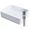 Novatto Rectangular White Porcelain Vessel Sink with Brushed Nickel Drain Set NP-01321BN - alternate 1